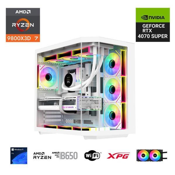 ETERNAL POWER  RYZEN 7 9800X3D 64GB DDR5 1TB M.2  RTX 4070 SUPER B650 WIFI 750W 240M - Image 1