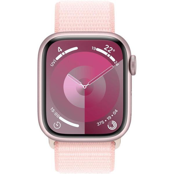 Apple Watch Series 9 GPS + Cellular 41mm Pembe Alüminyum Kasa ve Uçuk Pembe Spor Loop Kordon Akıllı Saat (Apple Türkiye  - Image 1