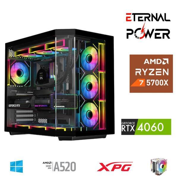 ETERNAL POWER RYZEN 7 5700X 32G DDR4 1TB M.2 RTX4060 A520 A650W - Image 1