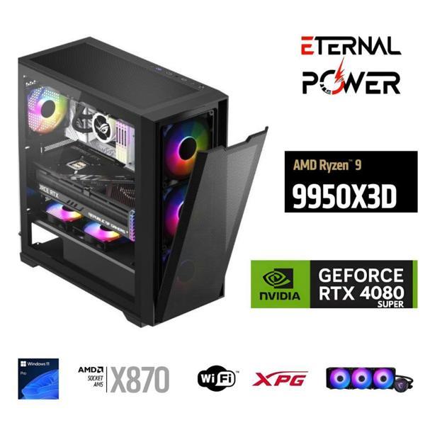 ETERNAL POWER  RYZEN 9 9950X3D 64GB DDR5 1TB M.2  RTX 4080 SUPER X870 WIFI 1000W 360M - Image 1