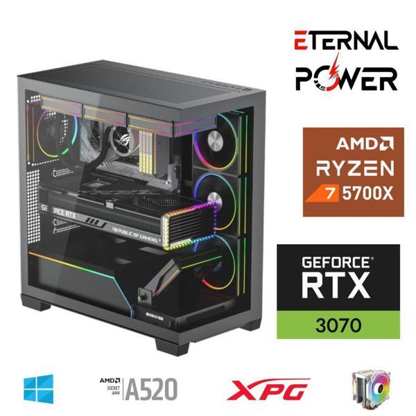 ETERNAL POWER RYZEN 7 5700X 32G DDR4 1TB M.2 RTX3070 A520 T650W - Image 1