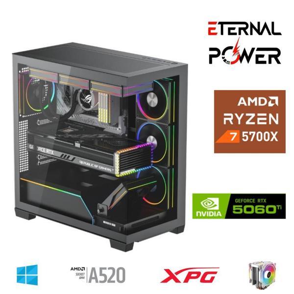 ETERNAL POWER RYZEN 7 5700X 32G DDR4 1TB M.2 RTX5060Ti A520 T650W - Image 1