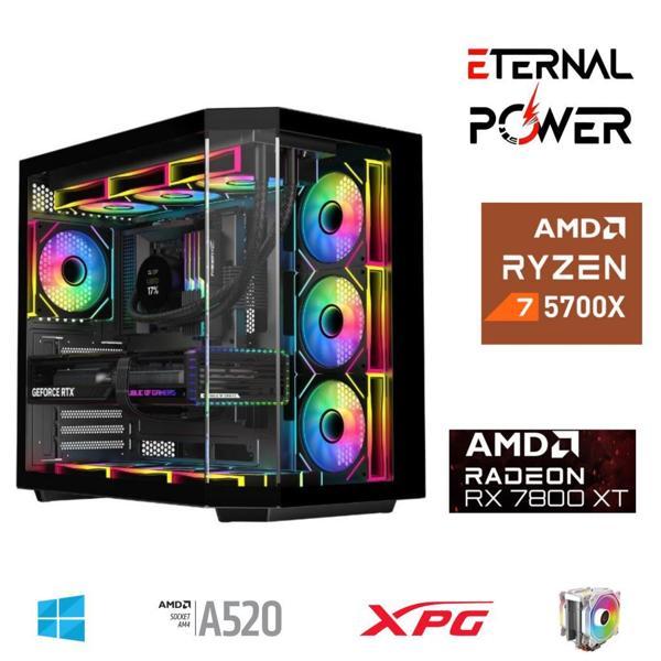 ETERNAL POWER RYZEN 7 5700X 32G DDR4 1TB M.2 RX7800XT A520 A650W - Image 1