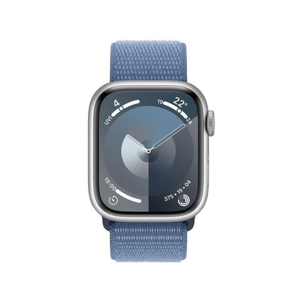 Apple Watch Series 9 GPS + Cellular 41mm Gümüş Rengi Alüminyum Kasa ve Buz Mavisi Spor Loop Kordon Akıllı Saat (Apple Tü - Image 1