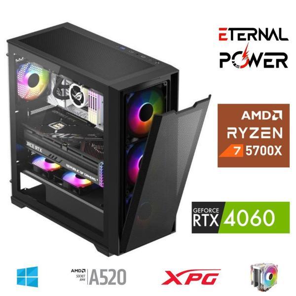 ETERNAL POWER RYZEN 7 5700X 32G DDR4 1TB M.2 RTX4060 A520 M650W - Image 1