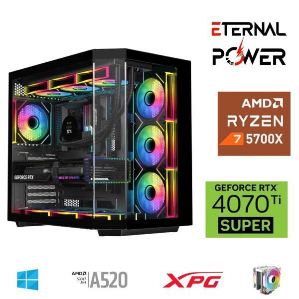 ETERNAL POWER RYZEN 7 5700X 32G DDR4 1TB M.2 RTX4070Ti Super A520 A750W - Image 1