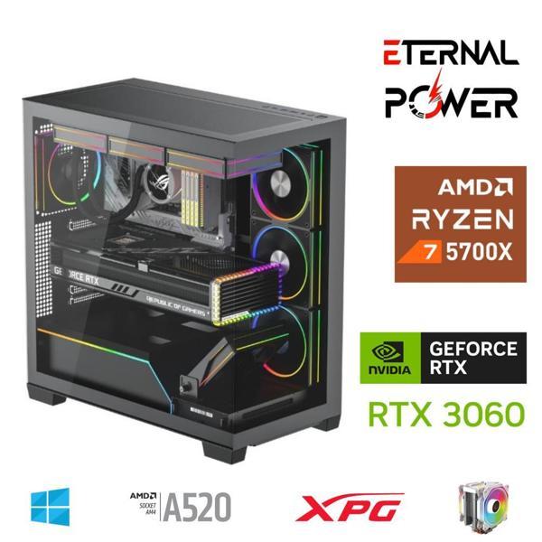 ETERNAL POWER RYZEN 7 5700X 32G DDR4 1TB M.2 RTX3060 A520 T650W - Image 1