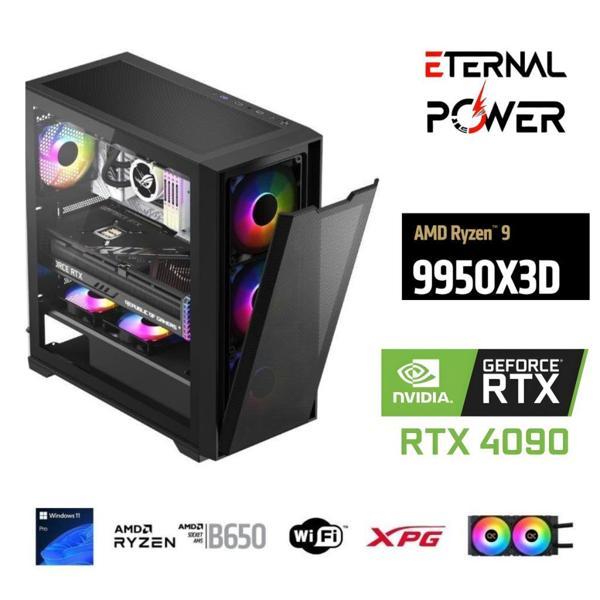 ETERNAL POWER  RYZEN 9 9950X3D 32GB DDR5 1TB M.2  RTX 4090 B650 WIFI 850W 240M - Image 1