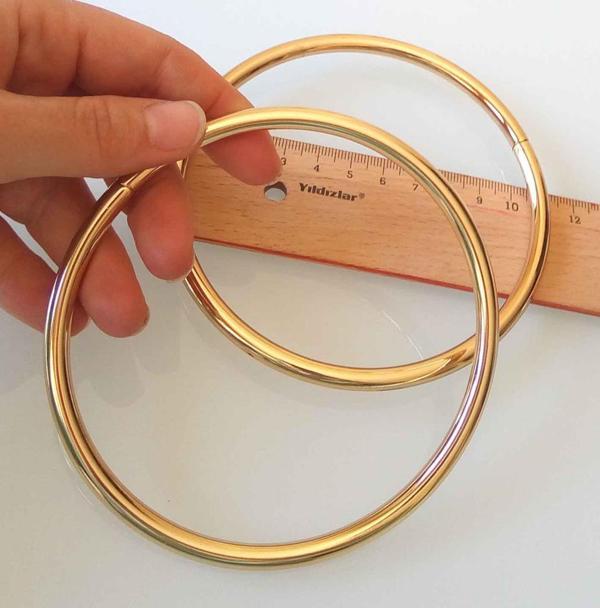 Çanta Aksesuar 11 Cm Light Gold Renk Metal Çanta Sapı - Image 1