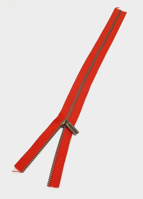 Çanta Aksesuar Başlıklı Fermuar 40 Cm Antik Metal Kırmızı - Image 1