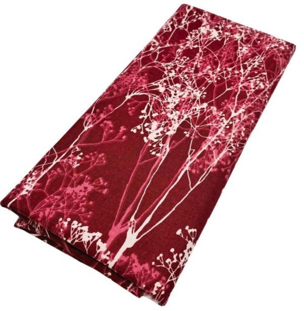 Çanta Aksesuar 90x50 cm Duck Astarlık Kumaş Bordo Ağaç Desen - Image 1
