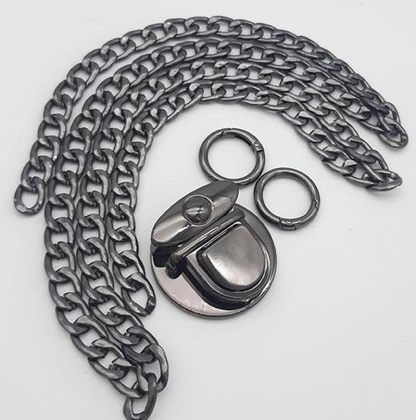 Çanta Aksesuar Füme Renk Orta Kalınlık Zincir Set No:63 - Image 1