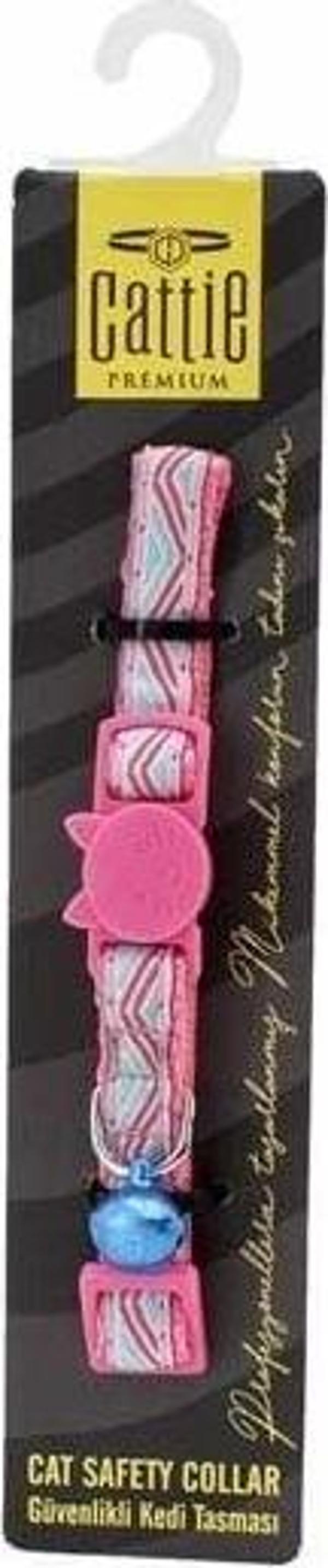 Cattie Desenli Kedi Boyun Tasması Pembe 1x15-25 Cm - Image 1