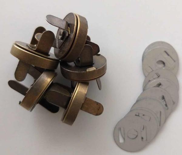 Çanta Aksesuar Örgü Çantaya Mıknatıslı Çıtçıt Antik Renk 5Li Paket - Image 1