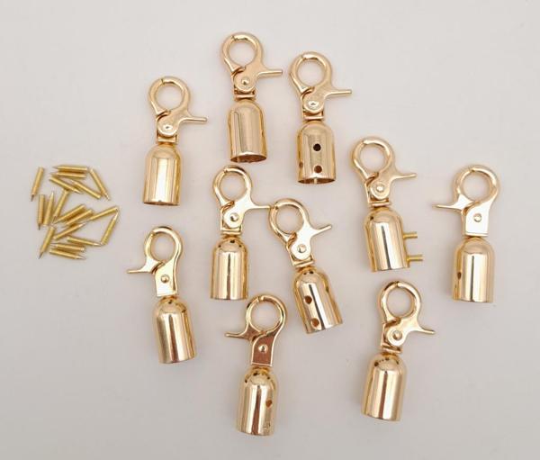 Çanta Aksesuar 12 mm Light Gold Renk Kancalı Kovan 10 Adet - Image 1