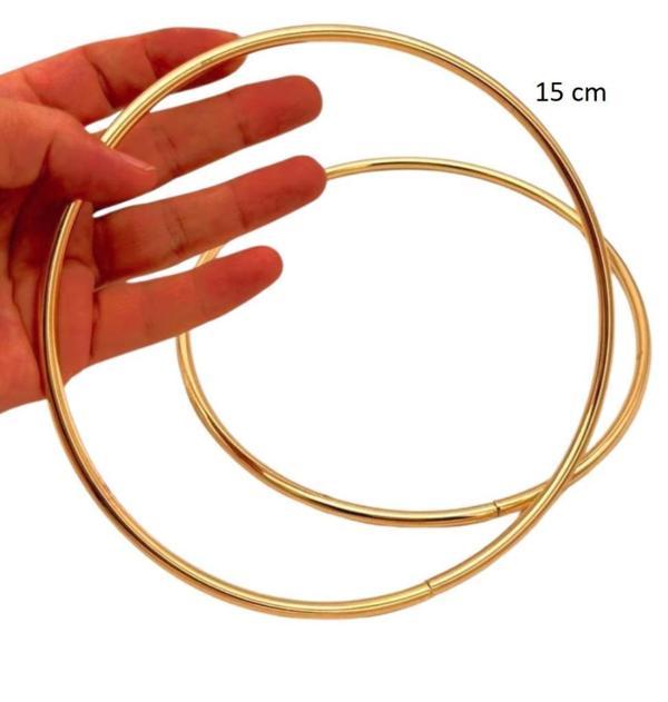 Çanta Aksesuar 15 Cm Yuvarlak Metal Çanta Sapı Light Gold - Image 1