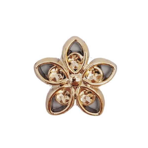 Çanta Aksesuar Plastik Çiçek Model Süs Light Gold Renk - Image 1