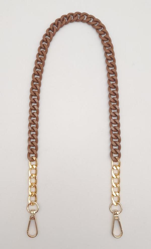 Çanta Aksesuar Renkli Metal 60 cm Kancalı Zincir Taba - Image 1