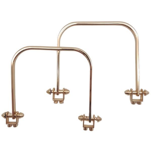 Çanta Aksesuar 9x9 cm Light Gold Renk Vidalı Metal Çanta Tutma Sapı - Image 1