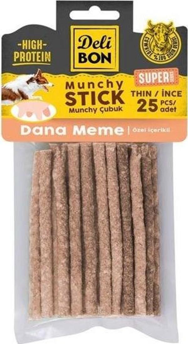 Delibon Süper Munchy Çubuk Dana Memeli Köpek Çiğneme Kemiği İnce 25 Adet - Image 1