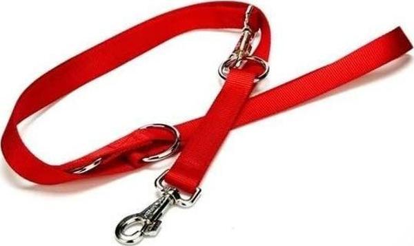 Doggie Classic Dokuma Köpek Gezdirme Tasması Medium Kırmızı 2.5x120-190 Cm - Image 1