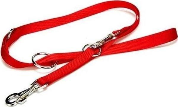 Doggie Classic Dokuma Köpek Gezdirme Tasması Medium Kırmızı 2x120-190 Cm - Image 1