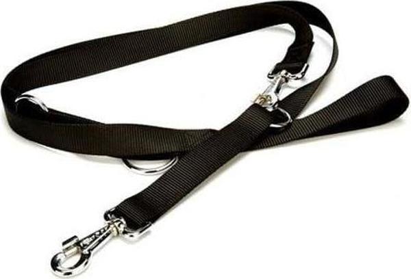 Doggie Classic Dokuma Köpek Gezdirme Tasması Medium Siyah 2.5x120-190 Cm - Image 1