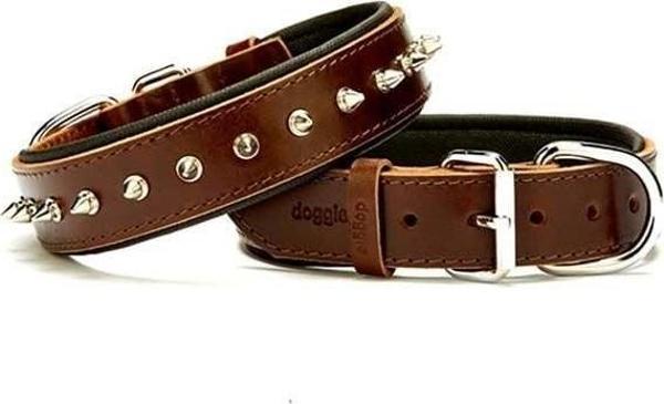 Doggie Comfort Deri Çivili Köpek Boyun Tasması Large Kahverengi 3.5x52-60 Cm - Image 1