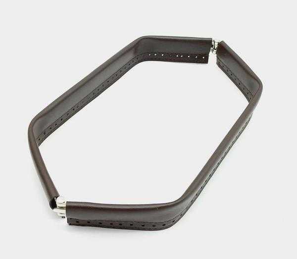 Çanta Aksesuar Kahverengi Derili Metal Çanta Ağzı 33 Cm - Image 1