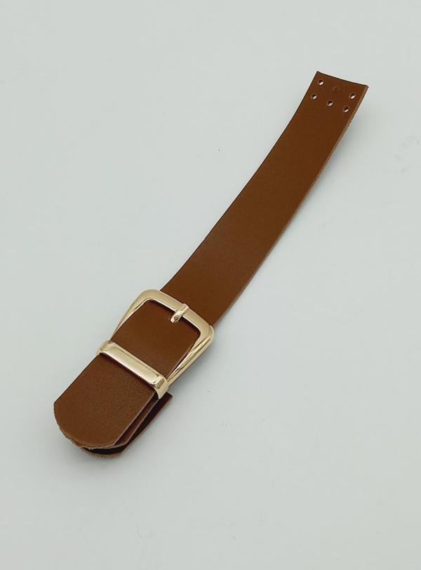 Çanta Aksesuar Tek Kat 18 Cm Suni Deri Taba Kapak Light Gold Metal - Image 1