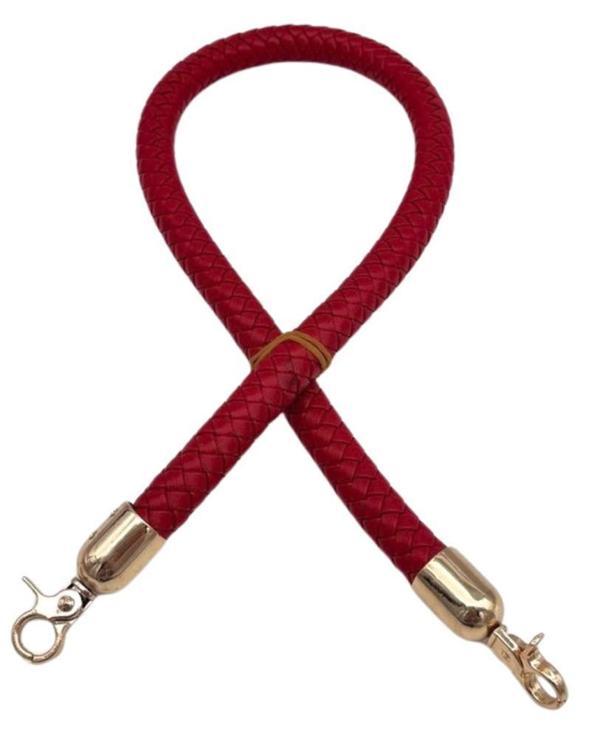 Çanta Aksesuar Kırmızı Renk Uzun Tek Örme Çanta Sapı Light Gold Metal - Image 1