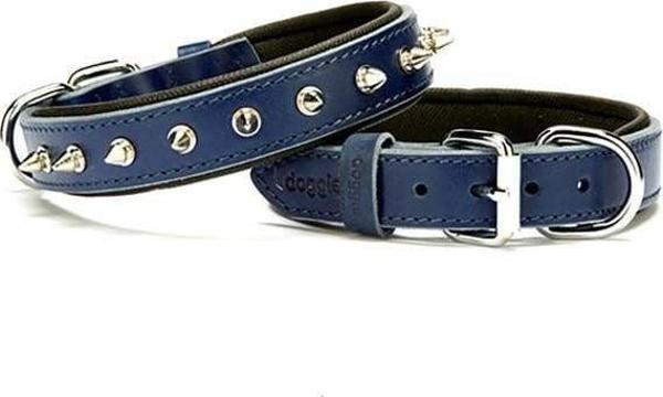 Doggie Comfort Deri Çivili Köpek Boyun Tasması Medium Mavi 2.5x37-45 Cm - Image 1