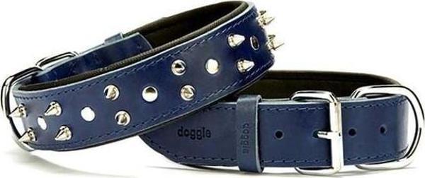 Doggie Comfort Deri Çivili Köpek Boyun Tasması Small Mavi 4x47-55 Cm - Image 1