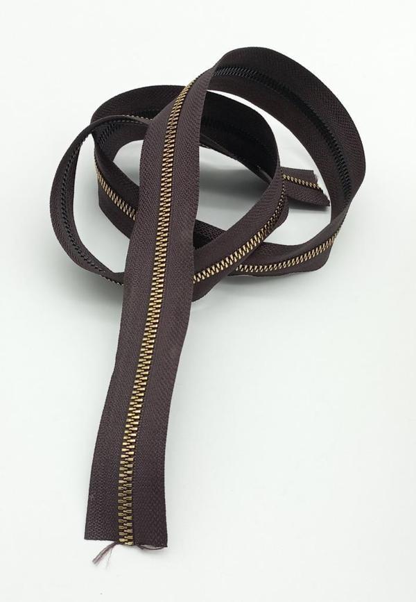 Çanta Aksesuar Ortası Gold Fermuar 100 Cm Kahverengi - Image 1