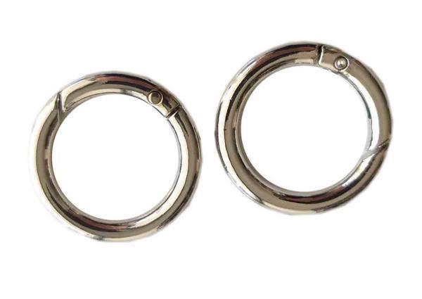 Çanta Aksesuar İkili 2.5 Cm Gümüş Renk Yaylı Halka Örgü Çanta İçin - Image 1