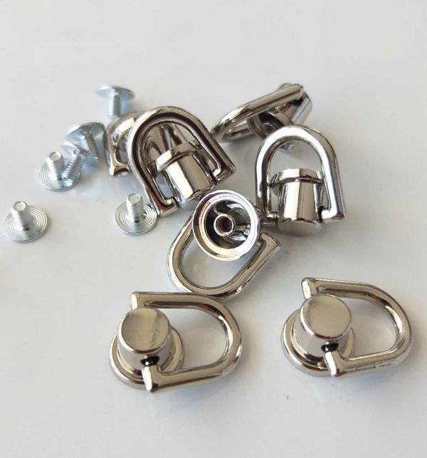 Çanta Aksesuar Gümüş Renk Vidalı Askı Örgü Çanta İçin Büyük Boy 1 Adet - Image 1