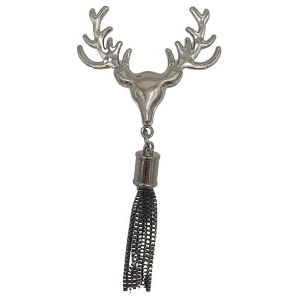 Çanta Aksesuar Füme Renk Püsküllü Geyik Model Çanta Süsü - Image 1