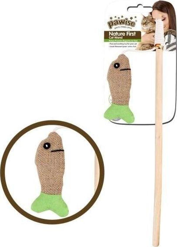 Pawise Naturel Balık Oltalı Kedi Oyuncağı Renkli - Image 1