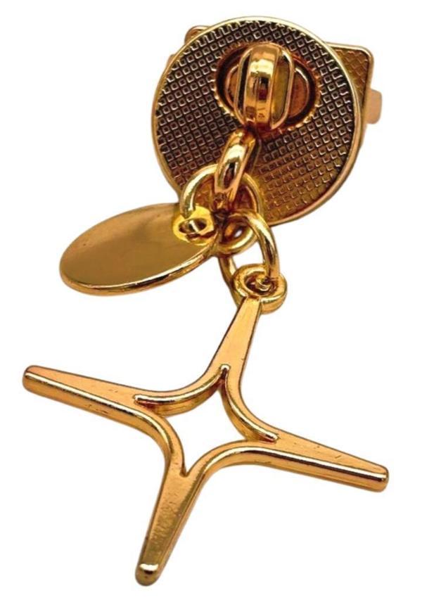 Çanta Aksesuar Light Gold Renk  Sarkaç Yıldız Süslü  Çanta Kilidi - Image 1