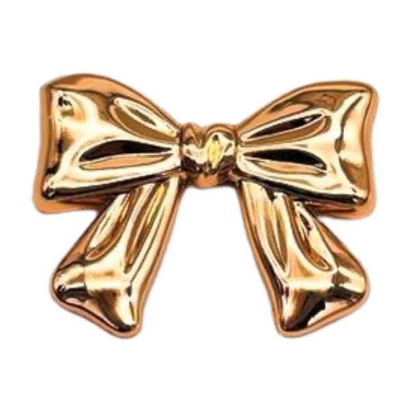 Çanta Aksesuar 6x5 cm Kurdele Model Plaka Süs Light Gold Renk - Image 1