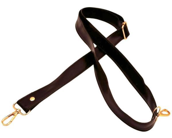 Çanta Aksesuar 120x3 cm Ayarlanabilir Koyu Kahve Çanta Sapı Light Gold Metalli - Image 1