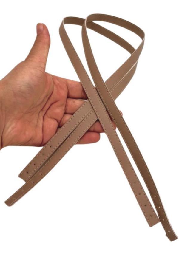 Çanta Aksesuar Slim Model 70x1.2 cm Suni Deri Vizon Renk Çift Çanta Sapı - Image 1