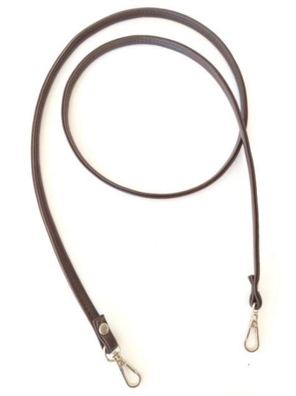 Çanta Aksesuar Spagetti Model Çanta Sapı Koyu Kahve Renk Gümüş Metal - Image 1