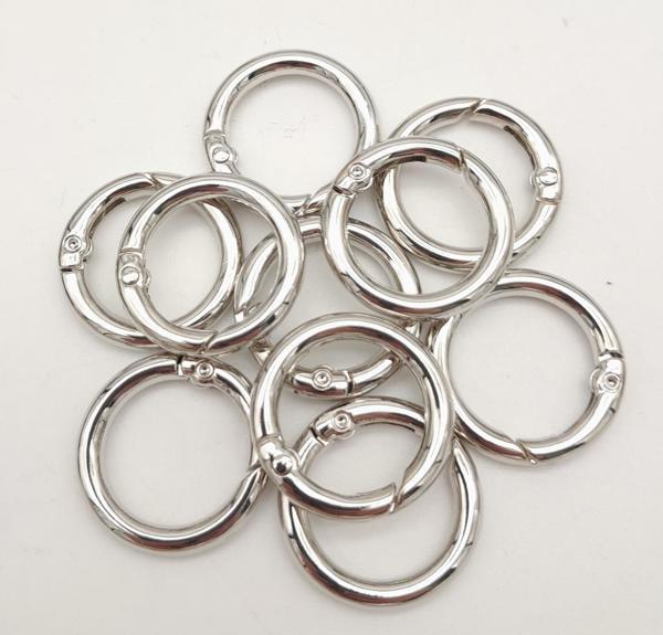 Çanta Aksesuar 10Lu 2 Cm Gümüş Renk Yaylı Halka Örgü Çanta İçin - Image 1