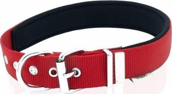 Doggie Comfort Dokuma Köpek Boyun Tasması Medium Kırmızı 3x42-50 Cm - Image 1