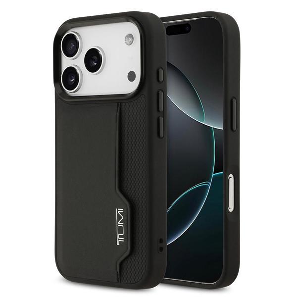 Tumı İphone 17 Pro Uyumlu Kılıf Orjinal Lisanslı Deri Dikey Kartlıklı Kapak Siyah - Image 1