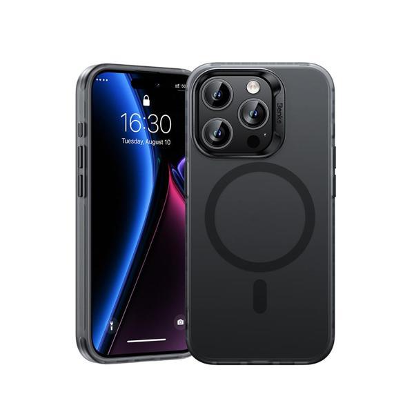 Benks İphone 16 Pro Max Uyumlu Kılıf M-Safe Şarj Özellikli Yeni Seri Lucid Armor Kapak Siyah - Image 1