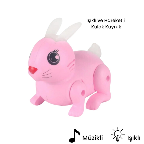 Pilli Tavşan Figür - Sesli Hareketli - 99777-1 - Pembe - Image 1