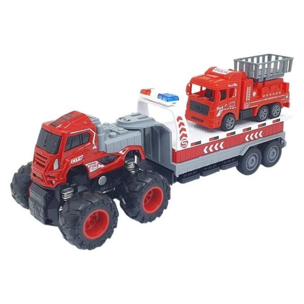 İtfaiye Aracı Taşıyan Sürtmeli Çekici Araç Seti - Asansörlü - Image 1