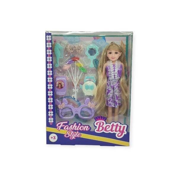 Güzellik Seti 7 Parça Aksesuarlı Bebek Seti - Mor - Image 1